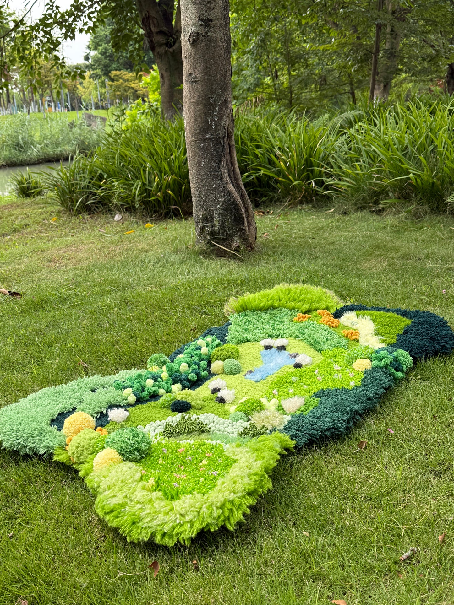 Pastoralwiese – Knüpfteppich-DIY-Set – 3D Moos-Naturlandschaft