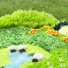 Pastoral Meadow - Latch Hook Rug - Finished - 3D Moss Nature Landscape