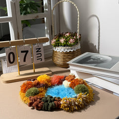 Amber Valley Coaster - Latch Hook Moss Coaster - Finished