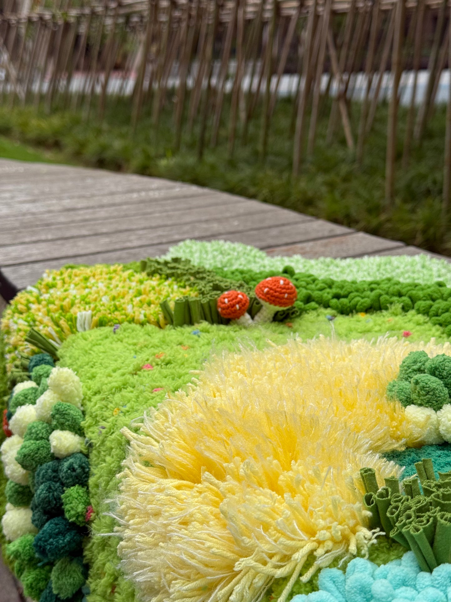 Fern Garden - Latch Hook Rug DIY Kit – 3D Moss Landscape with Mushrooms