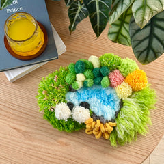 Little Lambs’ Forest Garden- Latch Hook Moss Coaster - Finished