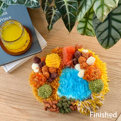 Amber Valley Coaster - Latch Hook Moss Coaster - Finished