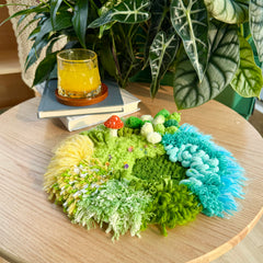 Fern Garden Coaster - Latch Hook DIY Kit - Moss Coaster