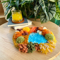 Amber Valley Coaster - Latch Hook Moss Coaster - Finished