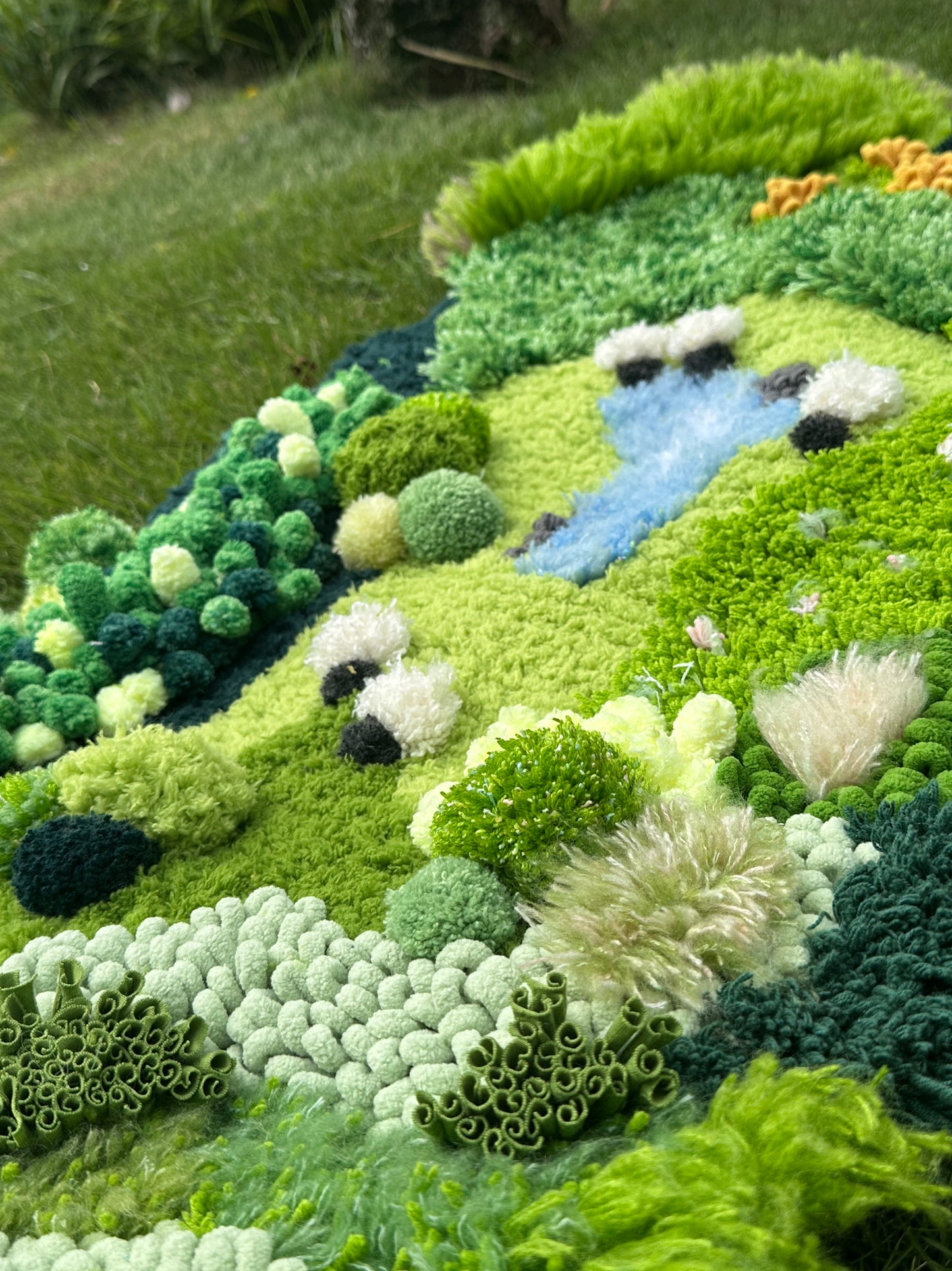 Pastoralwiese – Knüpfteppich-DIY-Set – 3D Moos-Naturlandschaft