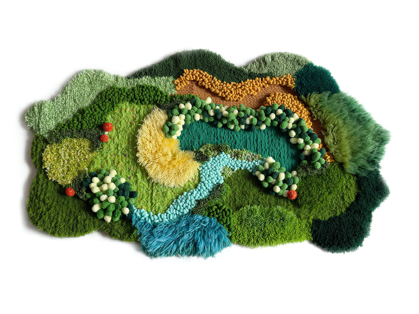 Fern Garden - Latch Hook Rug DIY Kit – 3D Moss Landscape with Mushrooms