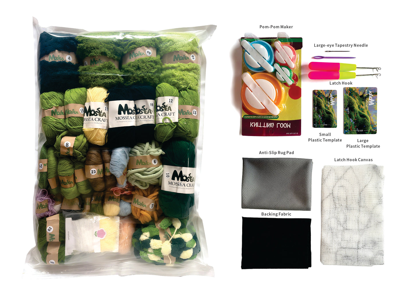 Pastoralwiese – Knüpfteppich-DIY-Set – 3D Moos-Naturlandschaft