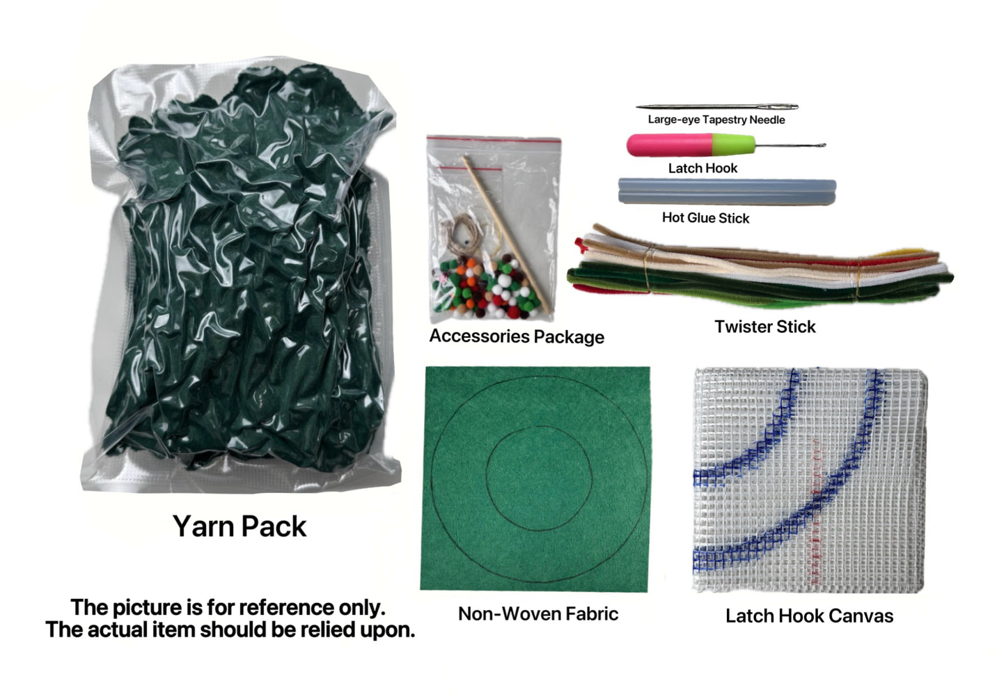 Merry Whimsy Wreath - Latch Hook DIY Kit - Christmas Wreath