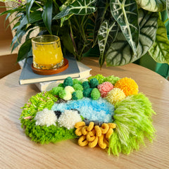 Little Lambs’ Forest Garden- Latch Hook Moss Coaster - Finished