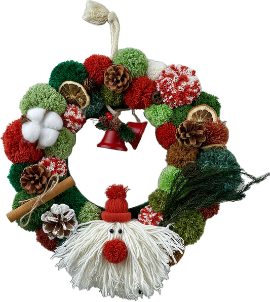 Rustic Charm Wreath - Latch Hook DIY Kit - Christmas Wreath