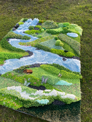 Spring Valley - Latch Hook Rug - Finished - 3D Moss Nature Landscape