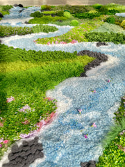 Spring Valley - Latch Hook Rug - Finished - 3D Moss Nature Landscape