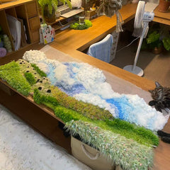 Sky Pasture - Latch Hook Rug - Finished - 3D Moss Nature Landscape