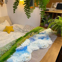 Sky Pasture - Latch Hook Rug - Finished - 3D Moss Nature Landscape