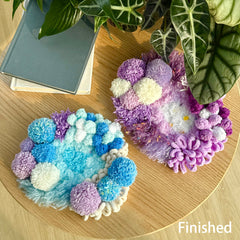 Monet’s Lavender Pond- Latch Hook Moss Coaster - Finished