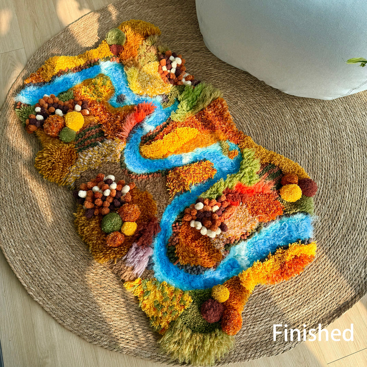 Amber Valley - Latch Hook Rug - Finished- 3D Moss Nature Landscape