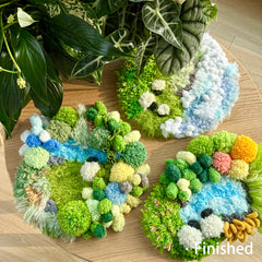 Little Lambs’ Forest Garden- Latch Hook Moss Coaster - Finished