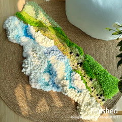 Sky Pasture - Latch Hook Rug - Finished - 3D Moss Nature Landscape