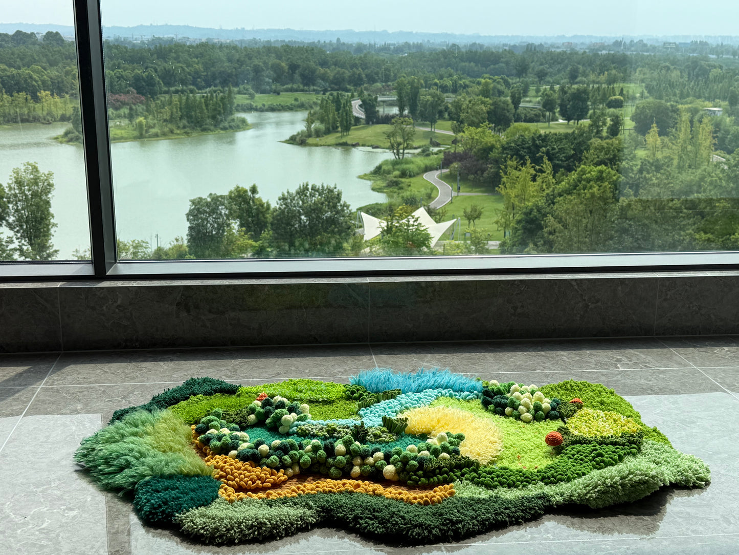 Farn-Garten – Knüpfteppich-DIY-Set – 3D-Mooslandschaft mit Pilzen