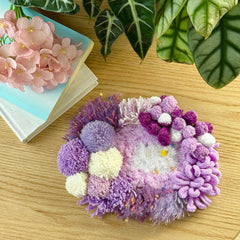 Monet’s Lavender Pond- Latch Hook Moss Coaster - Finished