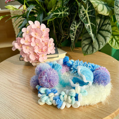 Ocean Tranquil Set- Latch Hook Moss Coaster - Finished