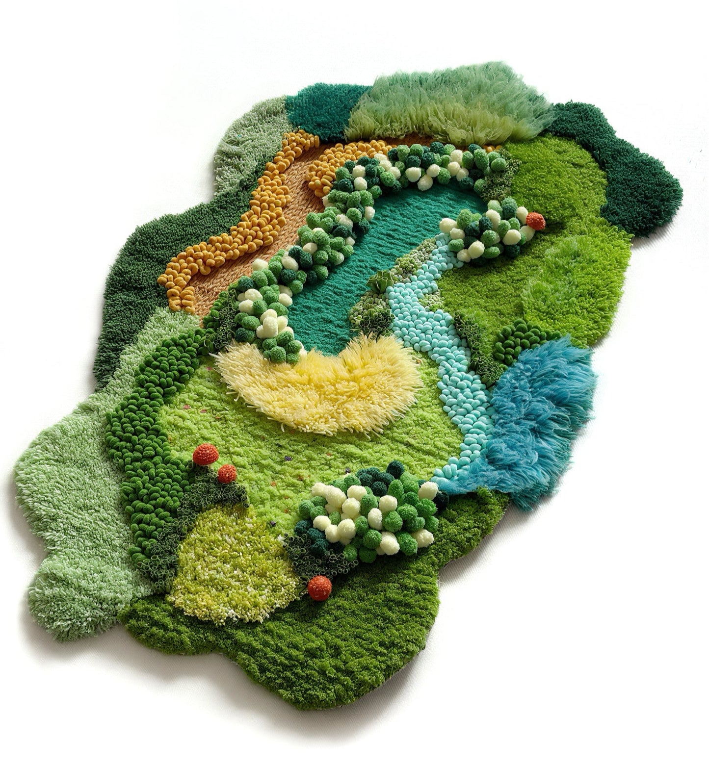 Farn-Garten – Knüpfteppich-DIY-Set – 3D-Mooslandschaft mit Pilzen