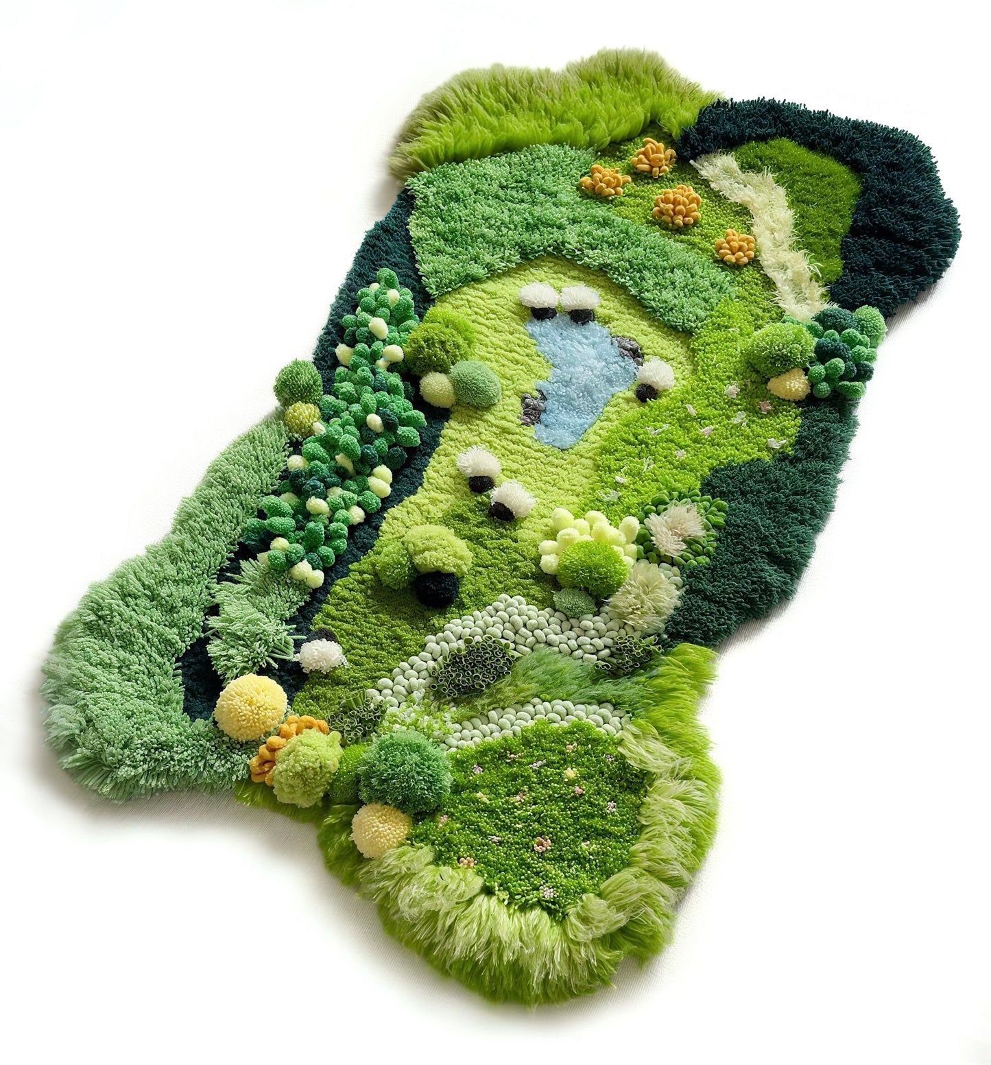 Pastoral Meadow - Latch Hook Rug DIY Kit – 3D Moss Nature Landscape